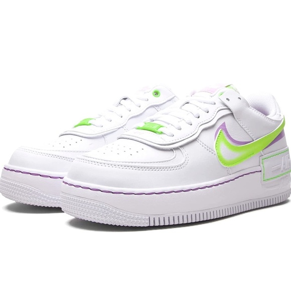 Nike Shoes - NIKE Air Force 1 Low Shadow White Electric Green Size 10